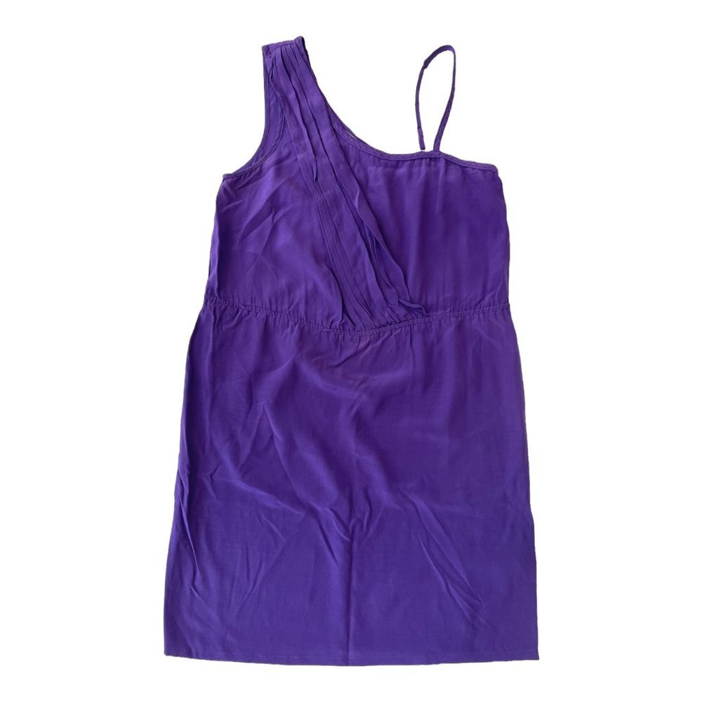 Charlie Jade - One Spaghetti Strap Asymmetrical Silk Dress Women's Size …